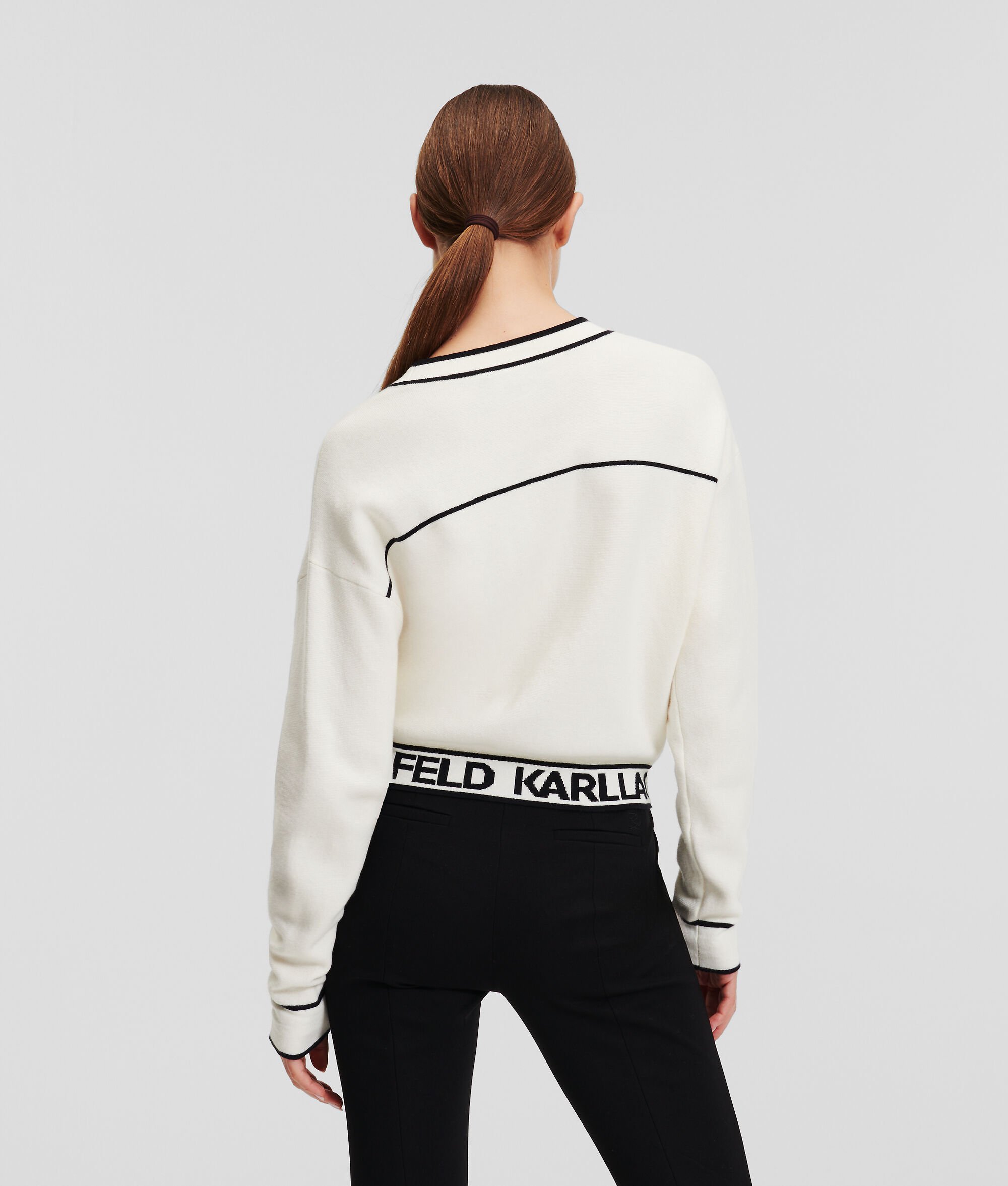 (image for) Stylish CROPPED KARL LOGO CARDIGAN